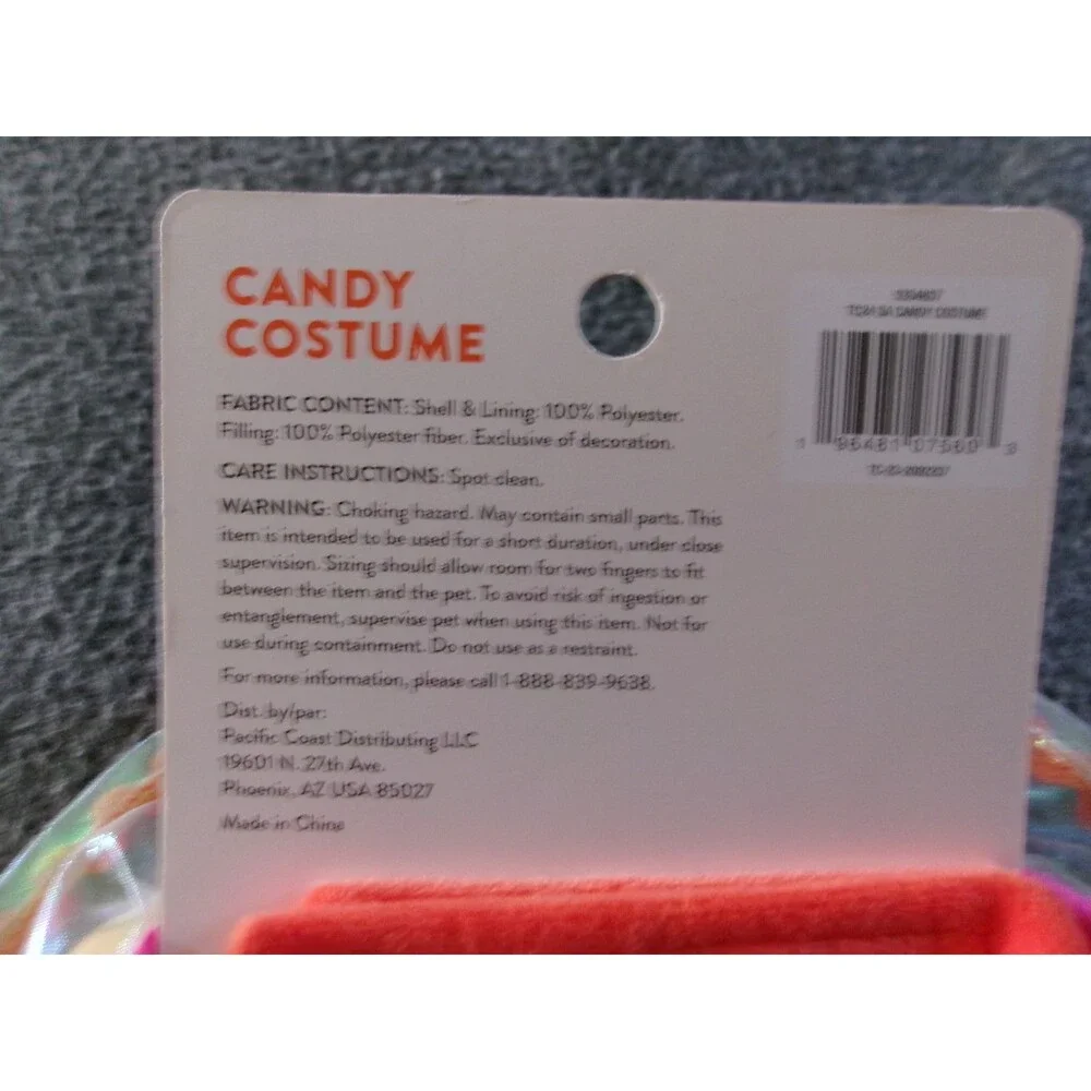 Thrills & Chills Candy Costume For Small Pets Guinea Pig New